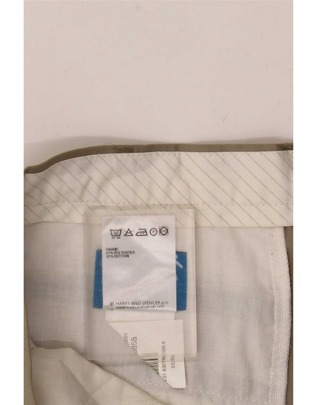 Pantaloni de costum pentru bărbați Marks & Spencer L36 L31 poliester bej