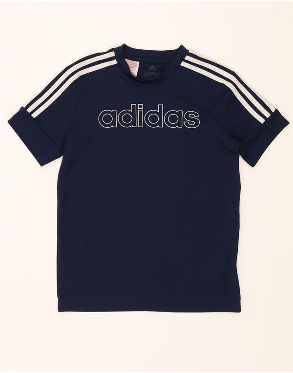 Tricou cu grafic Aeroready Adidas pentru băieți Top 11-12 ani Poliester bleumarin
