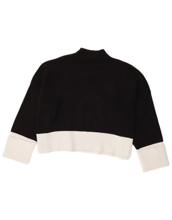 Pulover pentru femeie Zara, cu mâneci 3/4, cu gât țestoasă, UK 14 Medium Negru