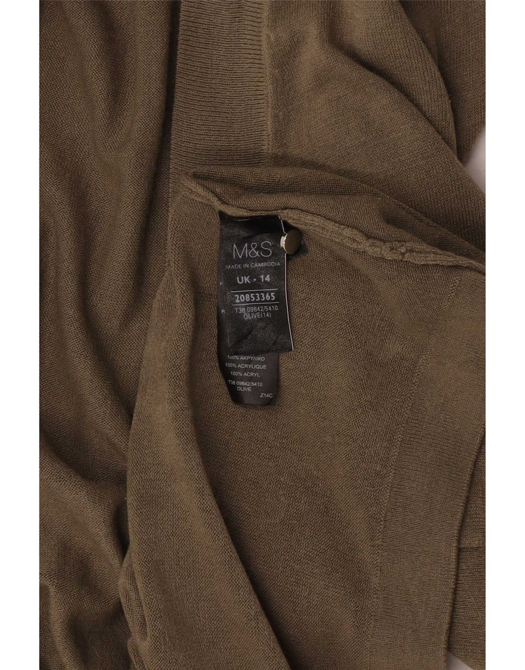 Pulover cardigan deschis pentru femei Marks & Spencer UK 14 Medium Khaki