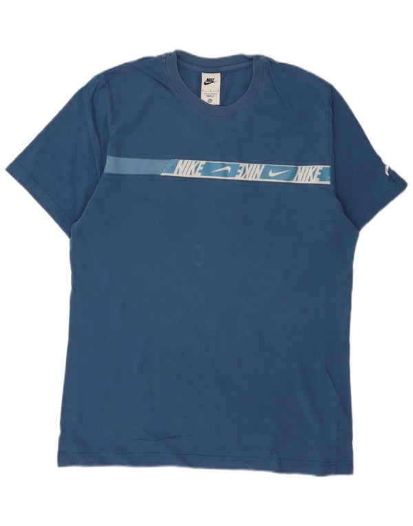 Nike Mens Graphic T-Shirt Top Medium Blue Cotton