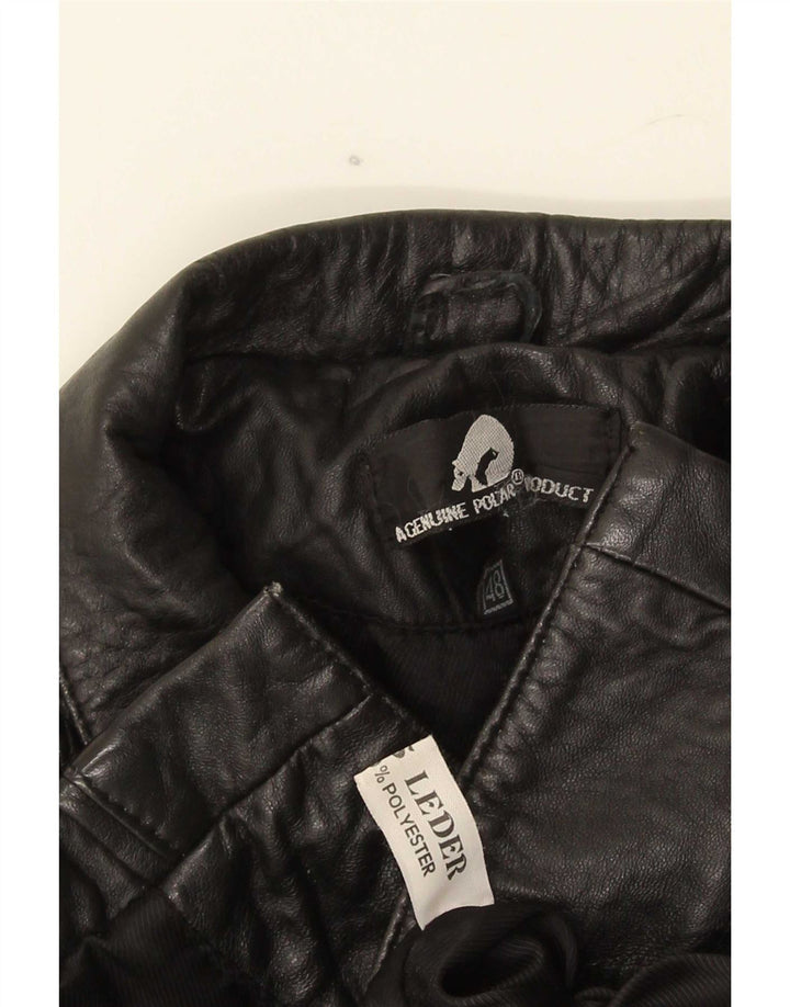 Geacă de piele vintage pentru femei IT 48 XL din piele neagră