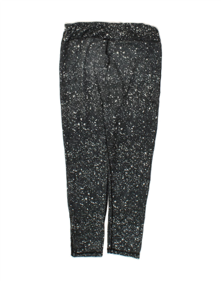NEW BALANCE Womens Leggings UK 14 Large  Black Spotted Polyester Vintage New Balance and Second-Hand New Balance from Messina Hembry 