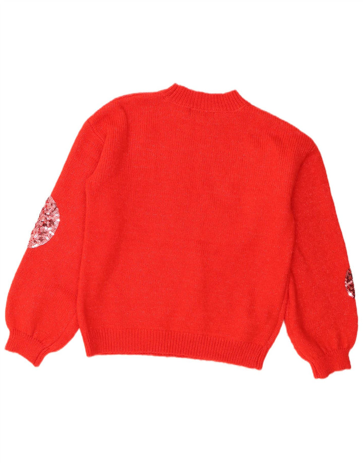 Pulover cu gât țestoasă pentru femei Marks & Spencer UK 10 Small Red Geometric