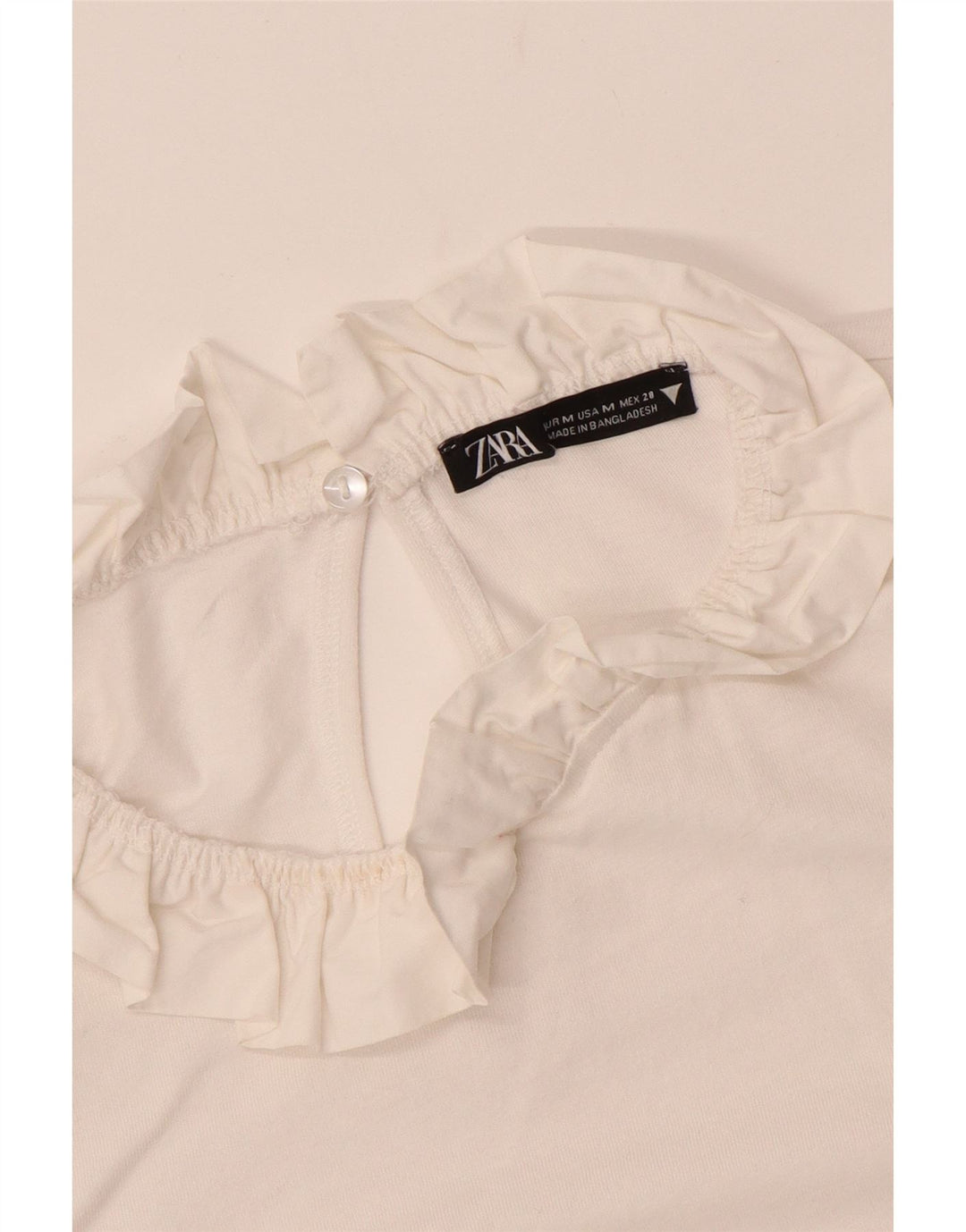 Bluză de top cu mânecă lungă pentru femei ZARA UK 12 Medium Off White