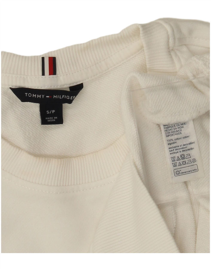 Hanorac grafic pentru bărbați Tommy Hilfiger Pulover mic, alb, bumbac