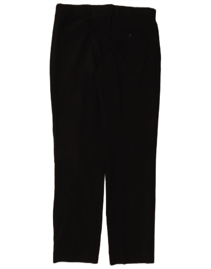 Pantaloni de costum pentru bărbați Marks & Spencer, cu ajustare normală, L32 L31, poliester negru