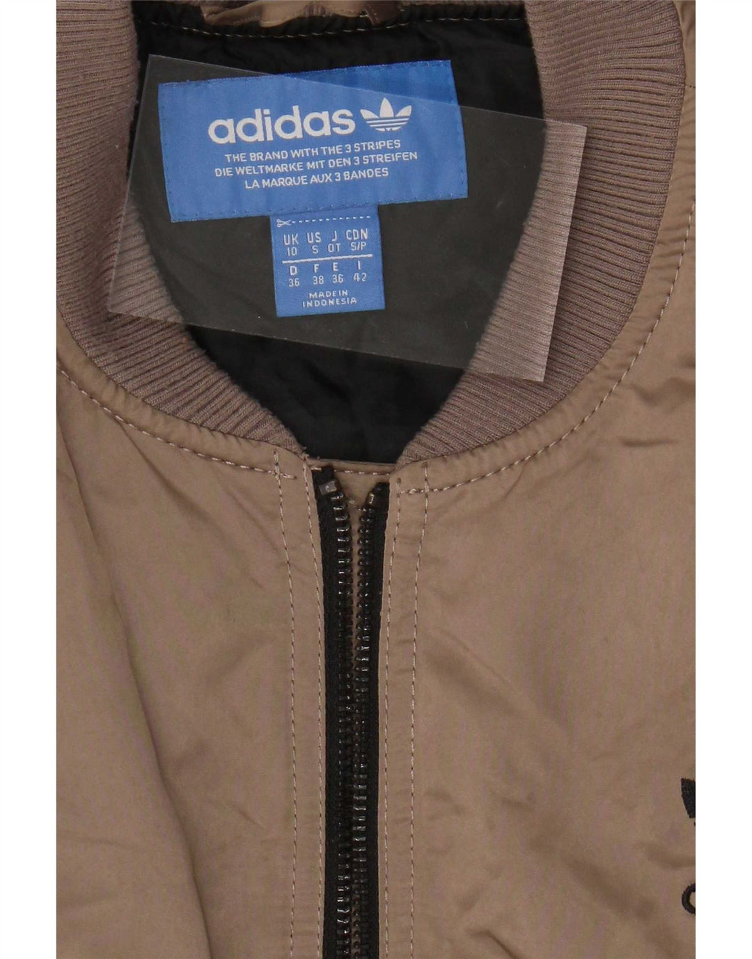 Jachetă căptușită supradimensionată pentru femei Adidas, UK 10, poliester maro mic