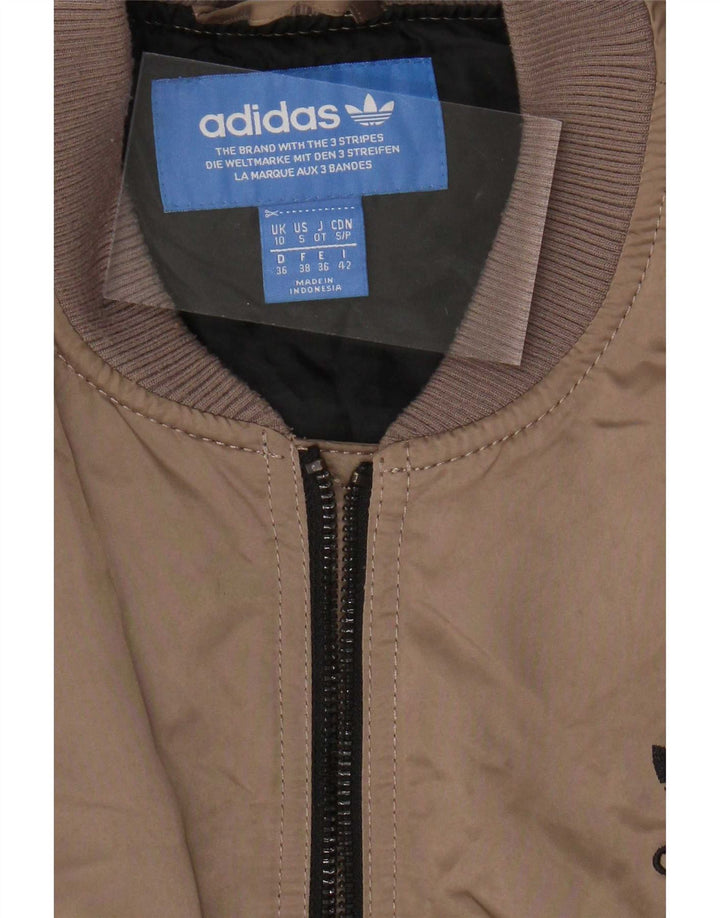 Jachetă căptușită supradimensionată pentru femei Adidas, UK 10, poliester maro mic