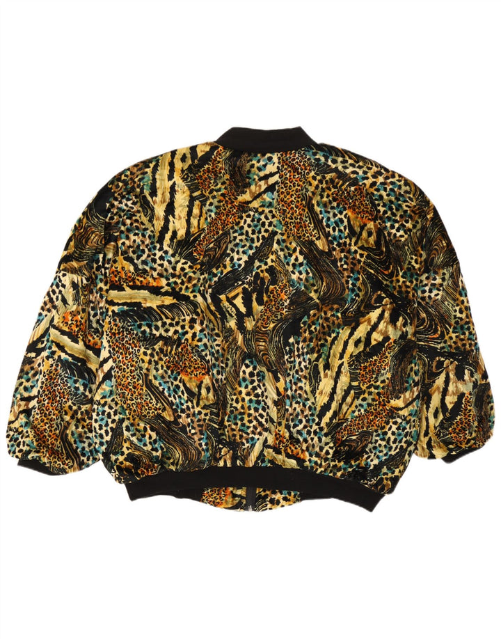 Bomber vintage pentru femei UK 14 Medium Multicolor Animal Print