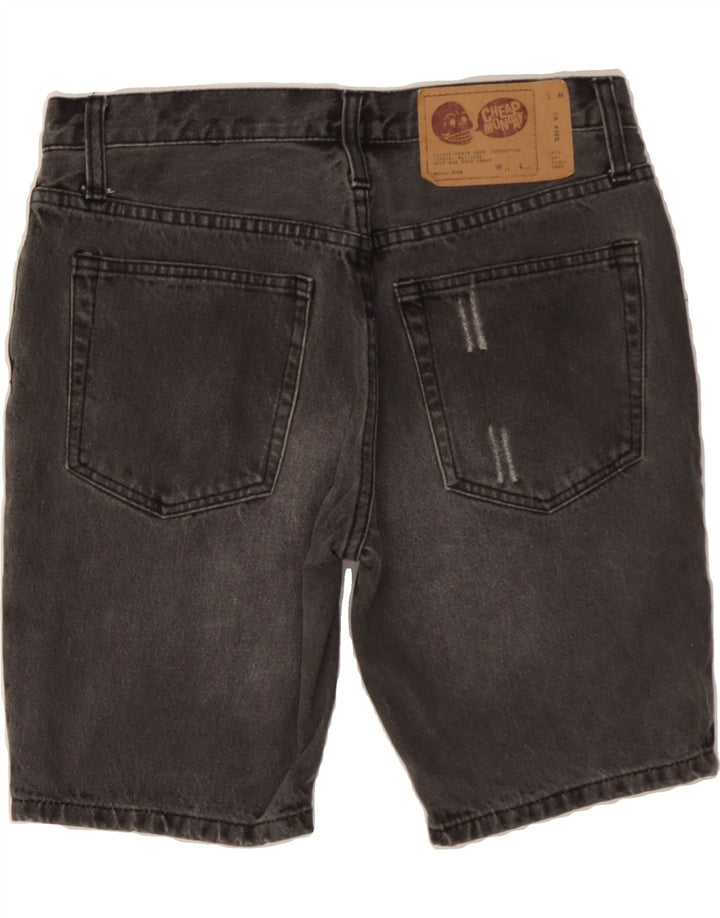 CHEAP MONDAY Mens Denim Shorts W29 Small Grey Cotton Vintage Cheap Monday and Second-Hand Cheap Monday from Messina Hembry 