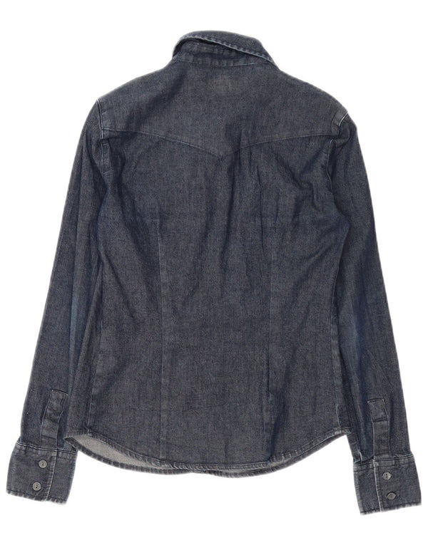 Cămașă de blugi pentru femei CALVIN KLEIN JEANS UK 12 Bumbac mediu albastru bleumarin