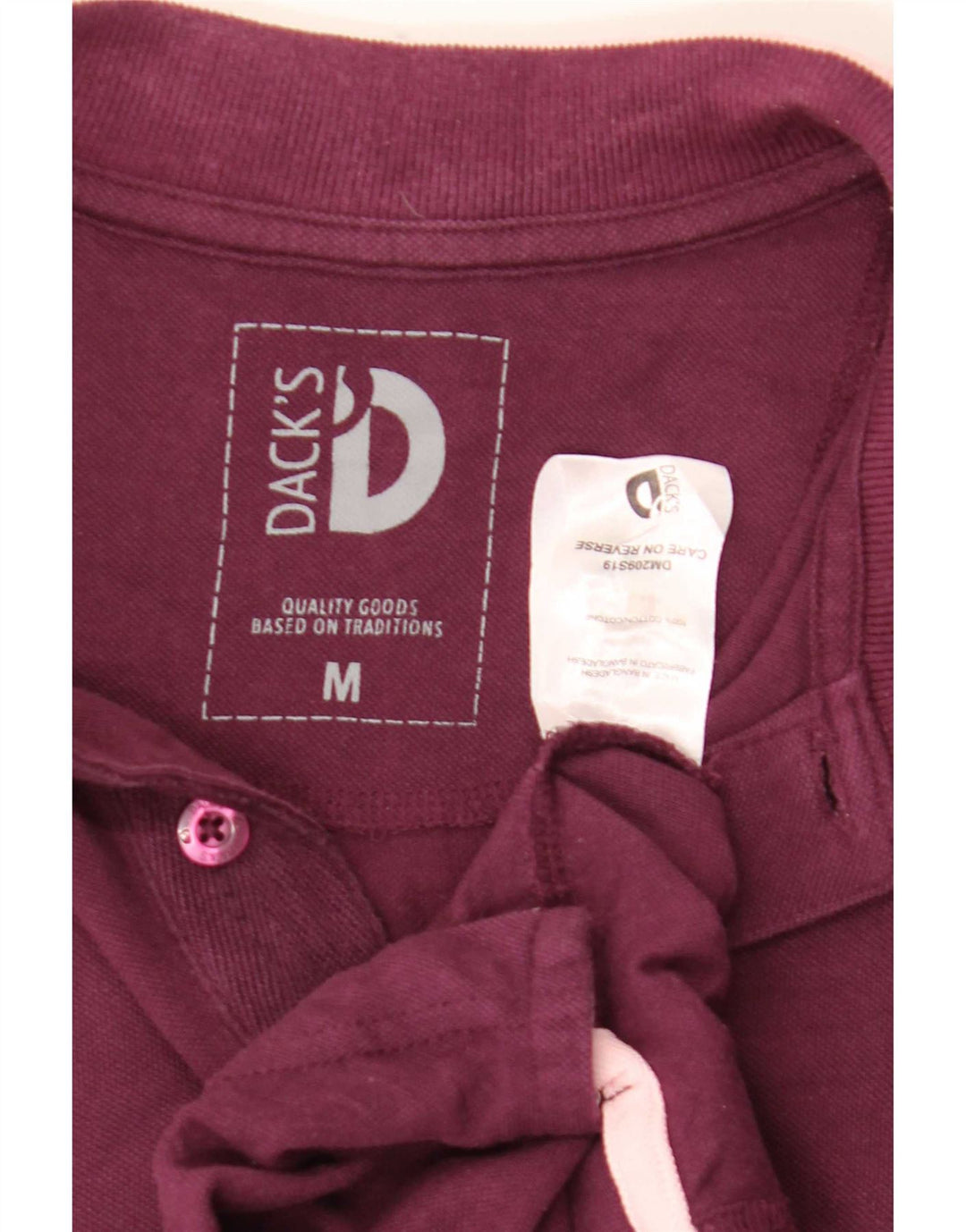 Tricou polo pentru bărbați Dack's Bumbac Burgundy mediu