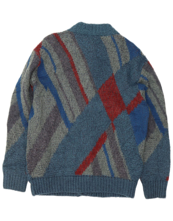 Pulover cardigan pentru bărbați Maglificio IT 48 Medium Blue Geometric Acrilic