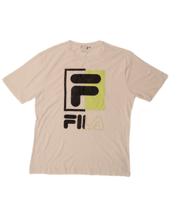 Tricou cu grafic Fila pentru bărbați Top Medium Alb Bumbac