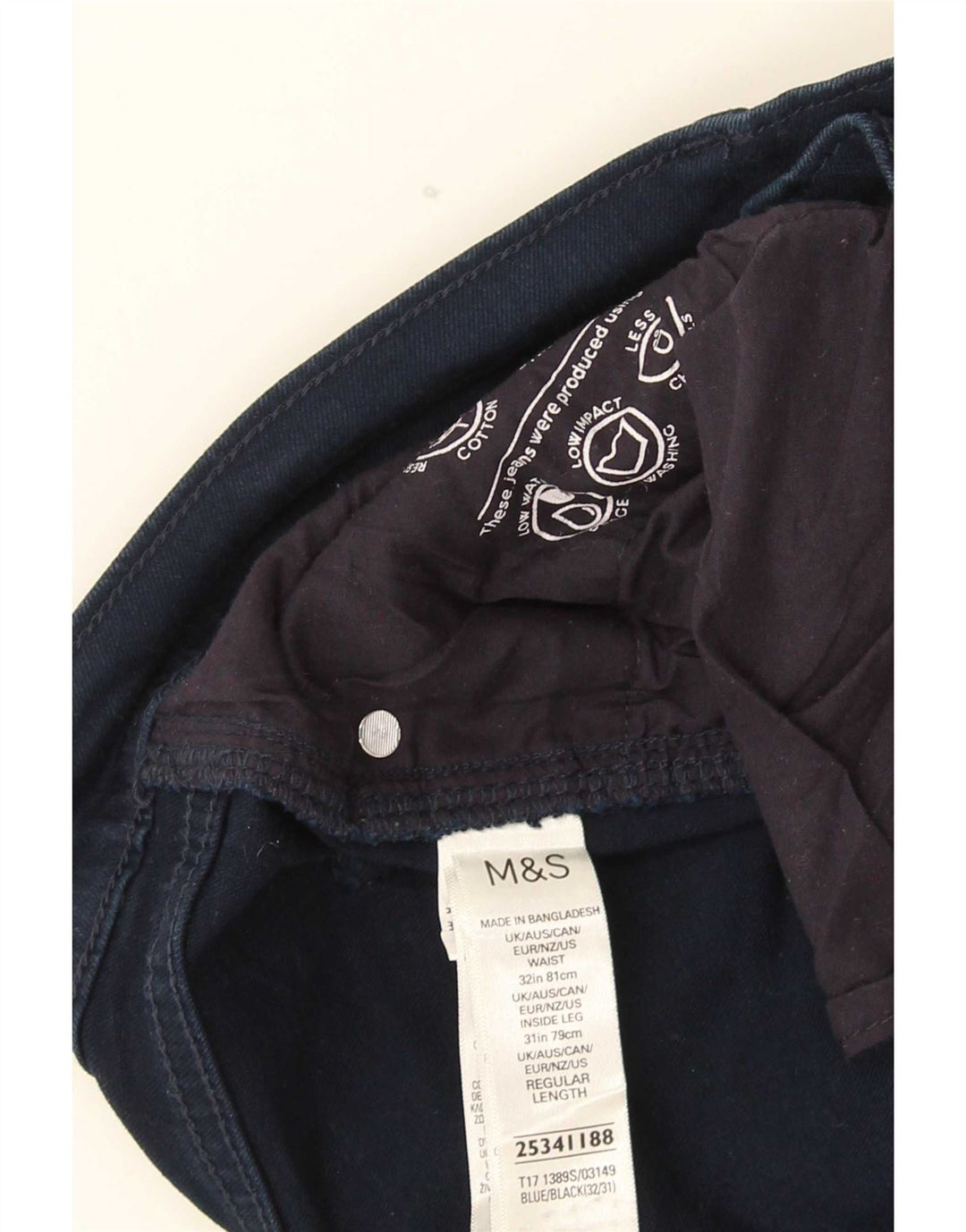 Blugi slim pentru bărbați Marks & Spencer W32 L31 Bumbac albastru