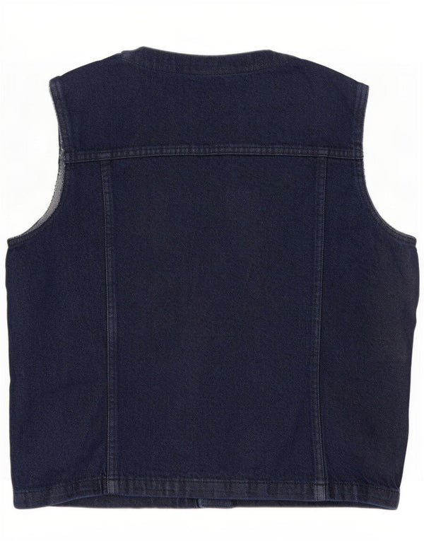 Gilet pentru femei Zara Crop Denim Utility UK 14, mare, bleumarin, bumbac