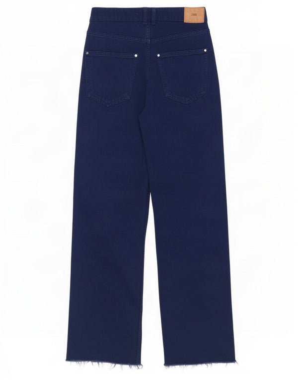 Blugi Drepți Femei Zara EU 36 XS W26 L29 Albastru Bumbac