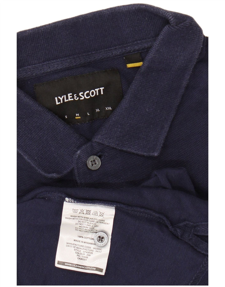 Tricou polo LYLE & SCOTT pentru bărbați, bumbac mediu bleumarin