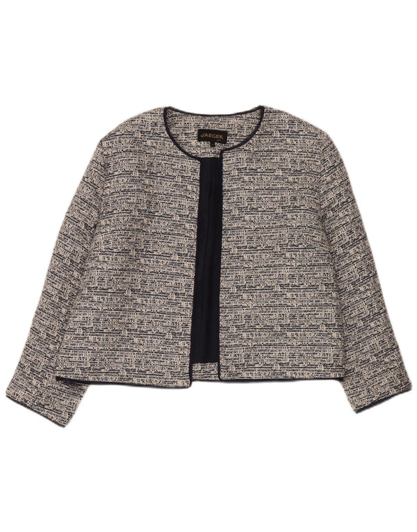 Jaeger Jaeger Crop Open Blazer pentru femei UK 14 mare bumbac gri