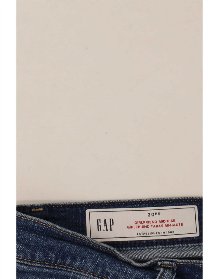 Blugi subțiri cu talie medie Gap pentru femei Girlfriend Distressed W30 L27 Blue
