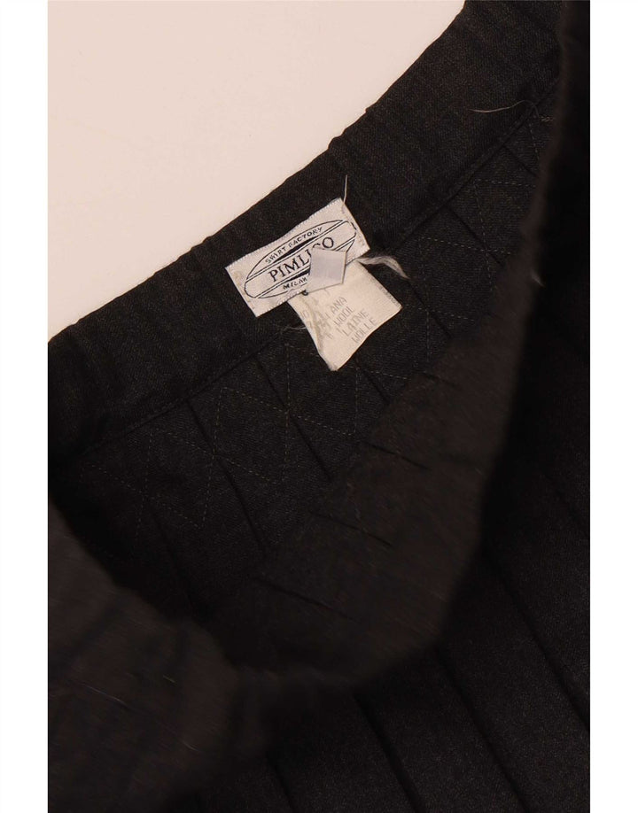 Fusta plisată Vintage pentru femei IT 42 Medium W30 Lână gri
