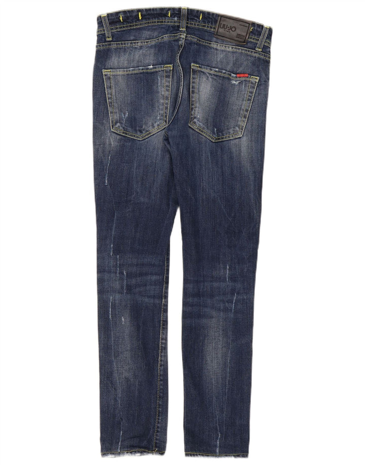 Blugi slim pentru bărbați Liu Jo Distressed W32 L29 Bleumarin