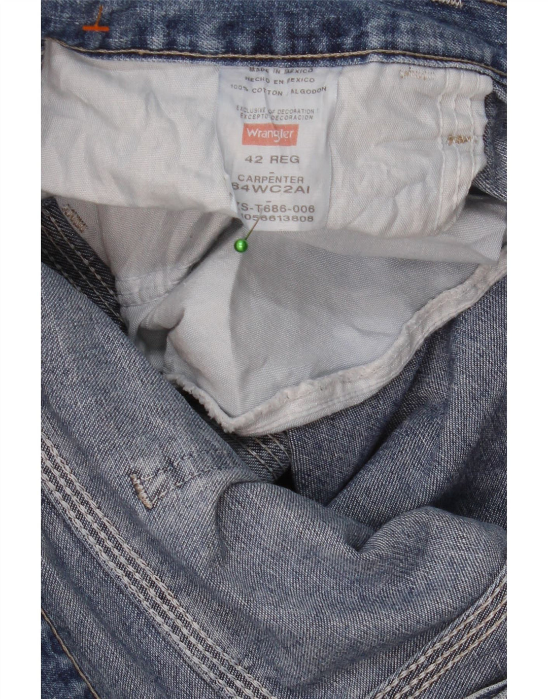 Pantaloni scurți din denim cargo WRANGLER pentru bărbați W42 2XL bumbac albastru