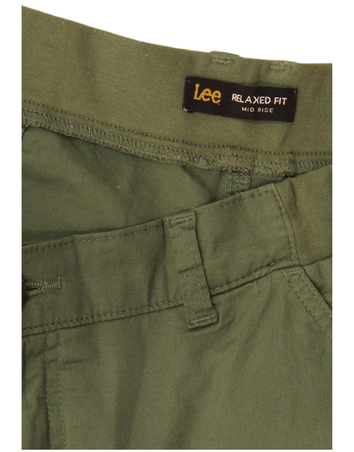 Pantaloni scurti cargo, cu talie medie, pentru femei, Lee, W32, kaki