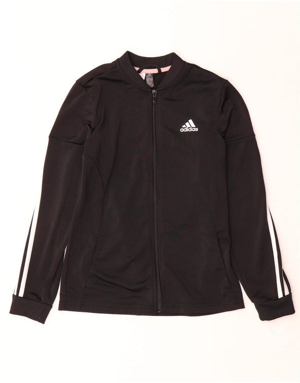 Jachetă de trening pentru fete Adidas 11-12 ani poliester negru
