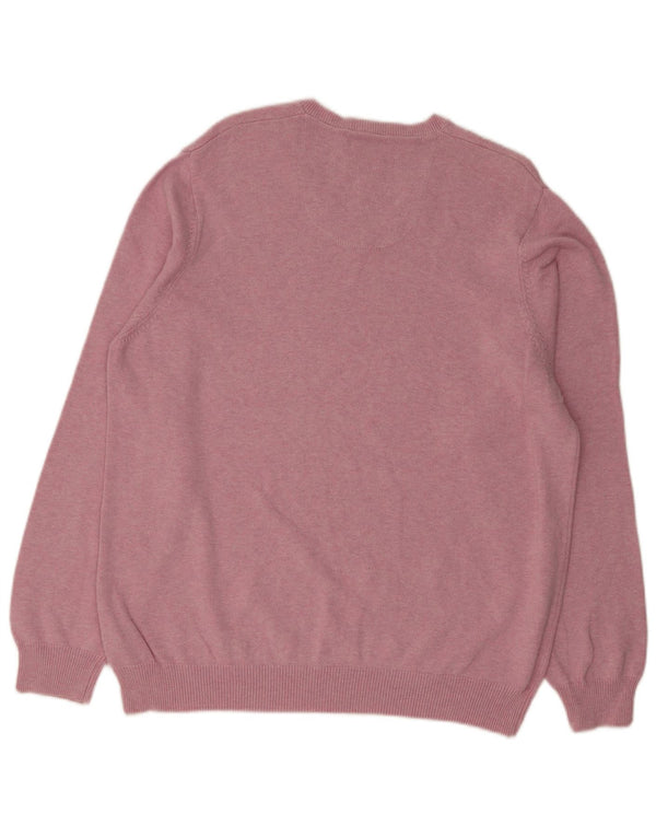 Pulover pentru bărbați Marks & Spencer, cu decolteu în V, XL, bumbac roz