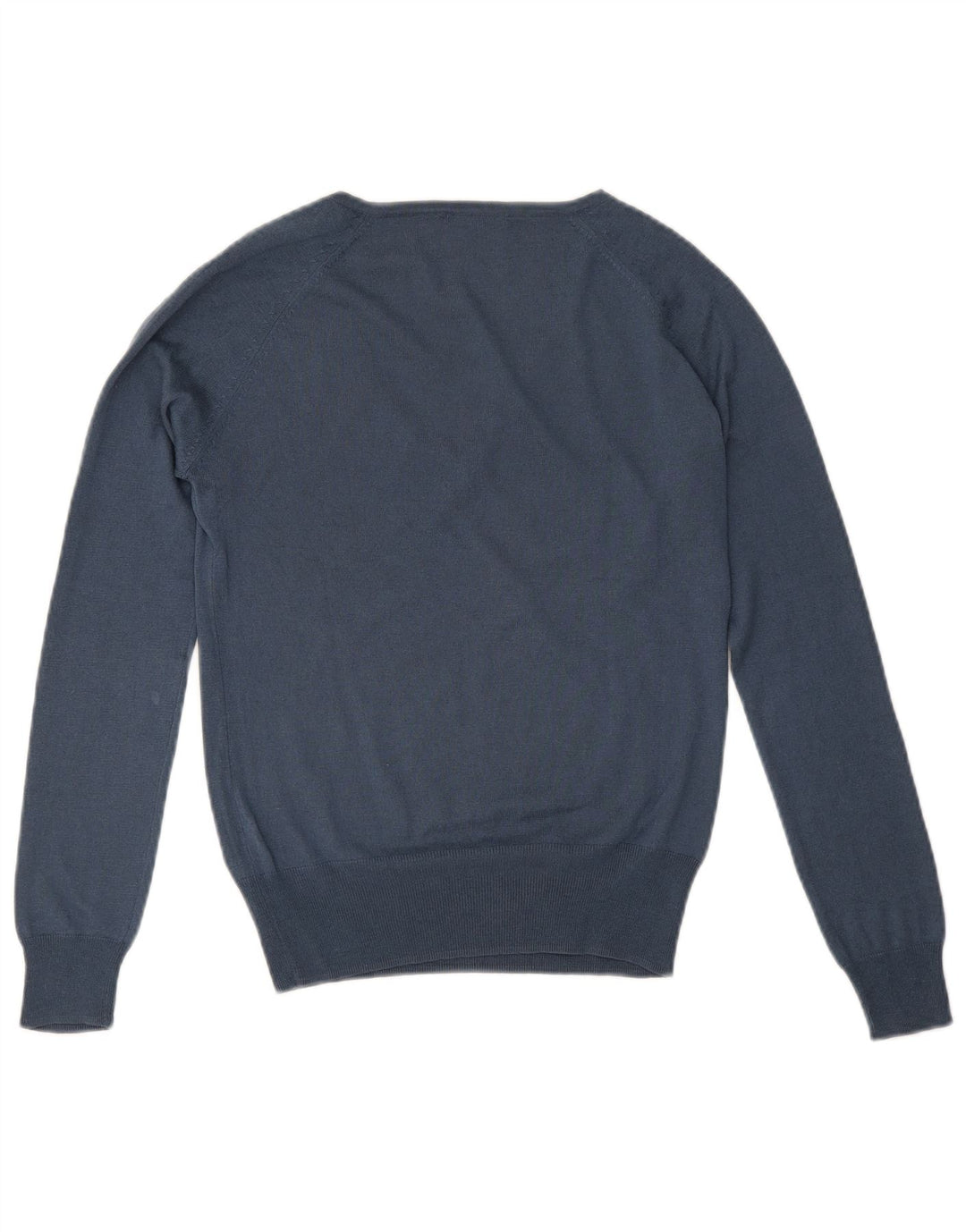 Pulover cu decolteu în V Massimo Dutti pentru femei UK 12 Mătase albastră medie