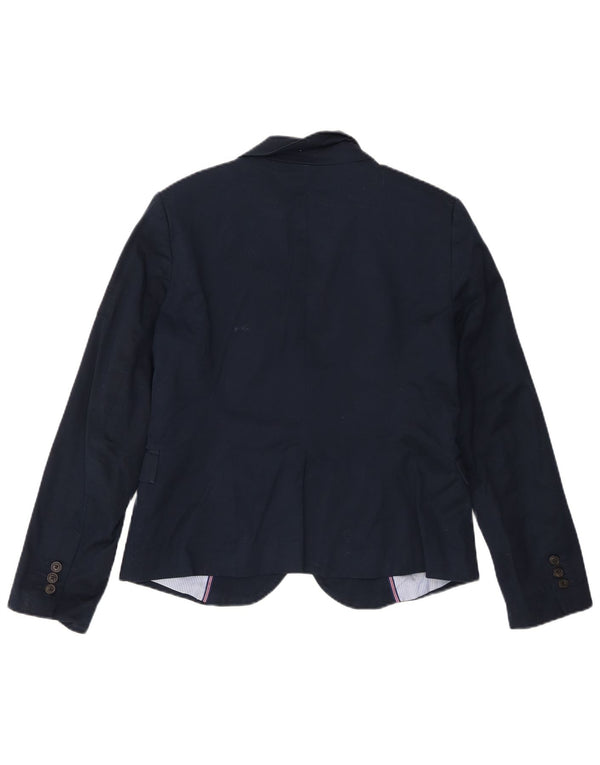 Blazer pentru femei Zara cu 1 nasture UK 18 XL Bumbac bleumarin