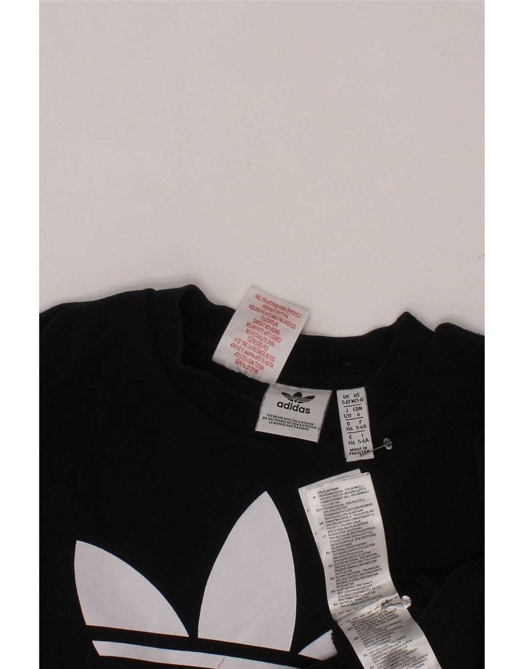 ADIDAS Băieți Pulover Grafic Pulover 5-6 Ani Bumbac Negru