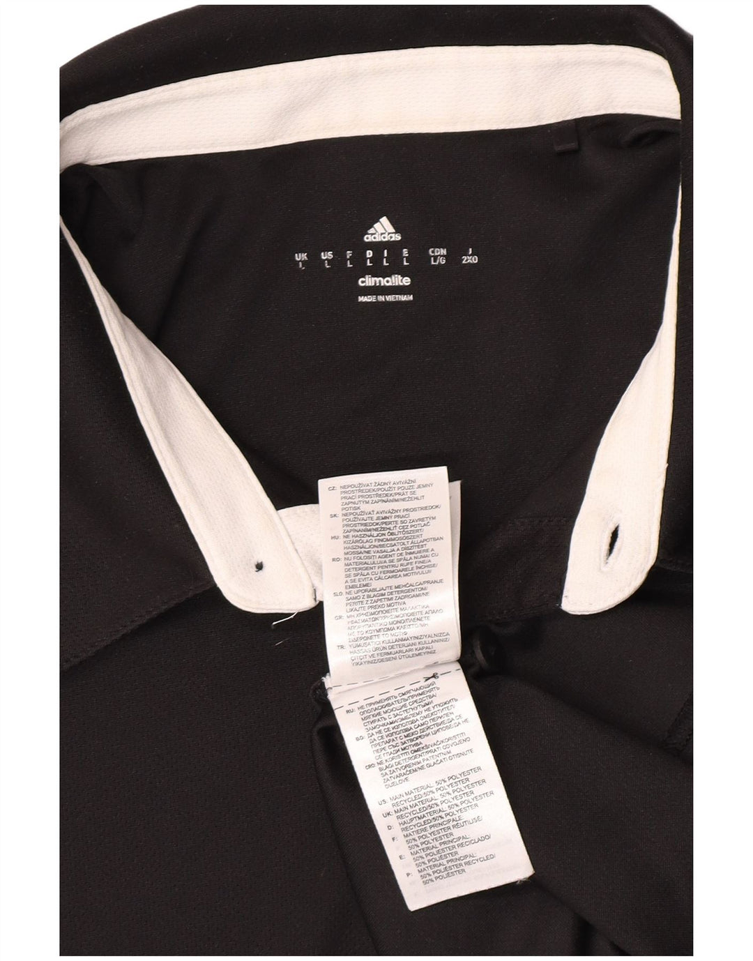 Tricou polo Adidas Climalite pentru bărbați, mare, negru, poliester