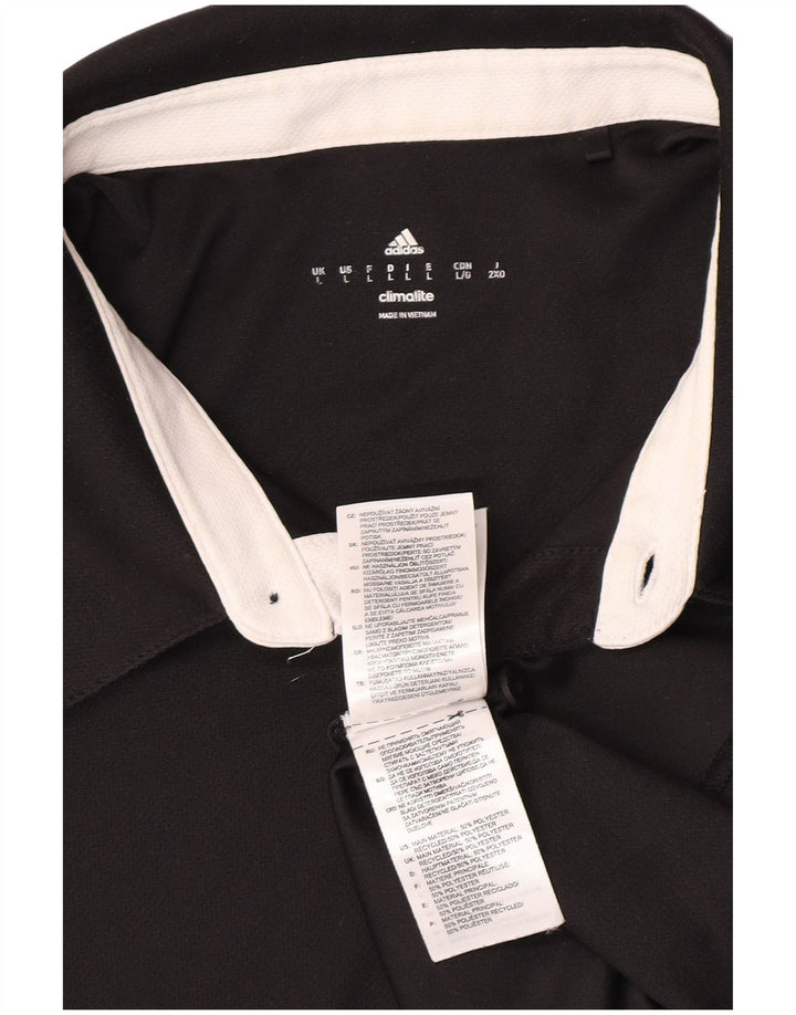 Tricou polo Adidas Climalite pentru bărbați, mare, negru, poliester