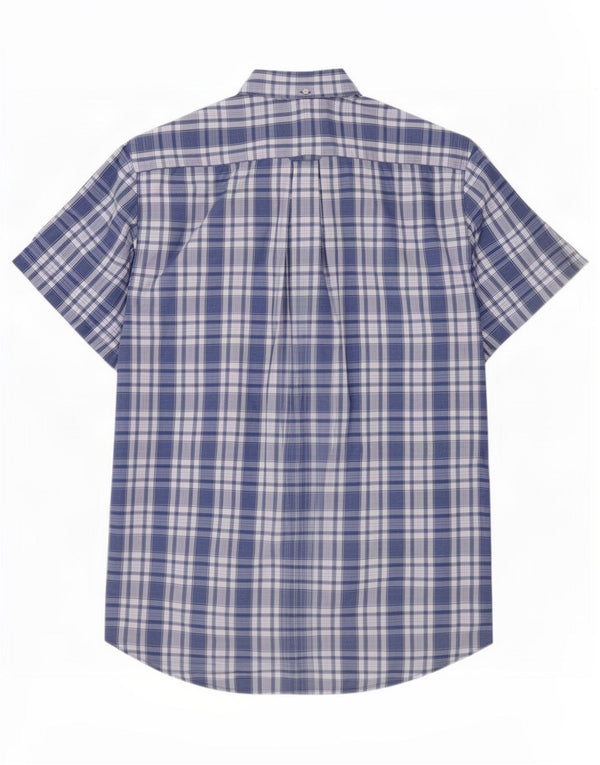 Gant Mens Short Sleeve Regular Fit Shirt Size 41/42 16 1/2 Large Blue Check