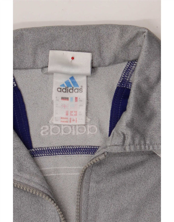 Jachetă de top pentru trening Adidas băieți 13-14 ani, gri, poliester color bloc