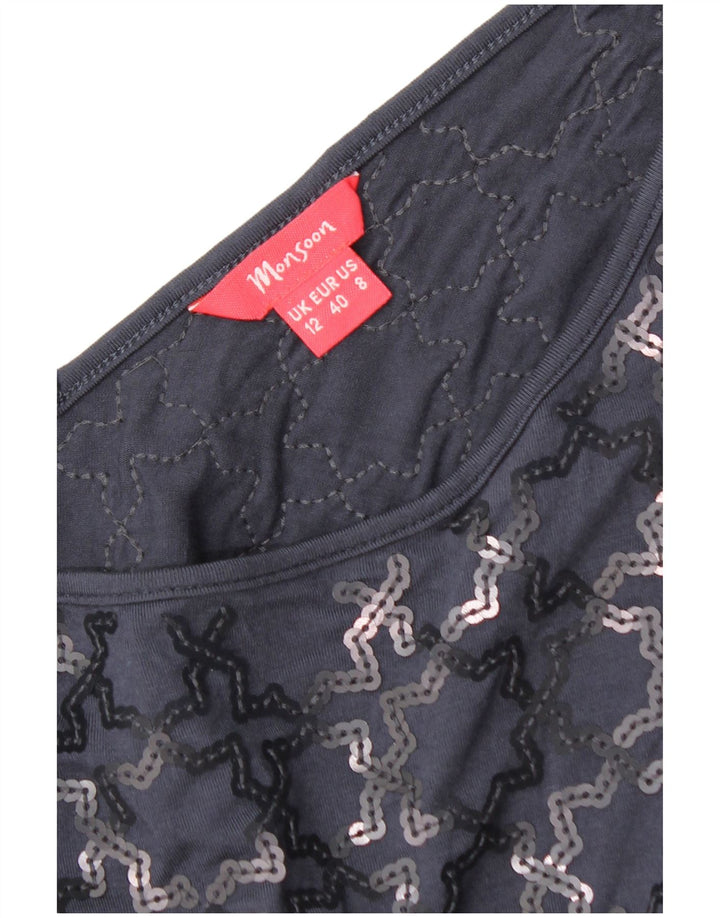 Rochie schimbătoare cu mânecă scurtă pentru femei Monsoon UK 12 Medium Bleumarin Geometric