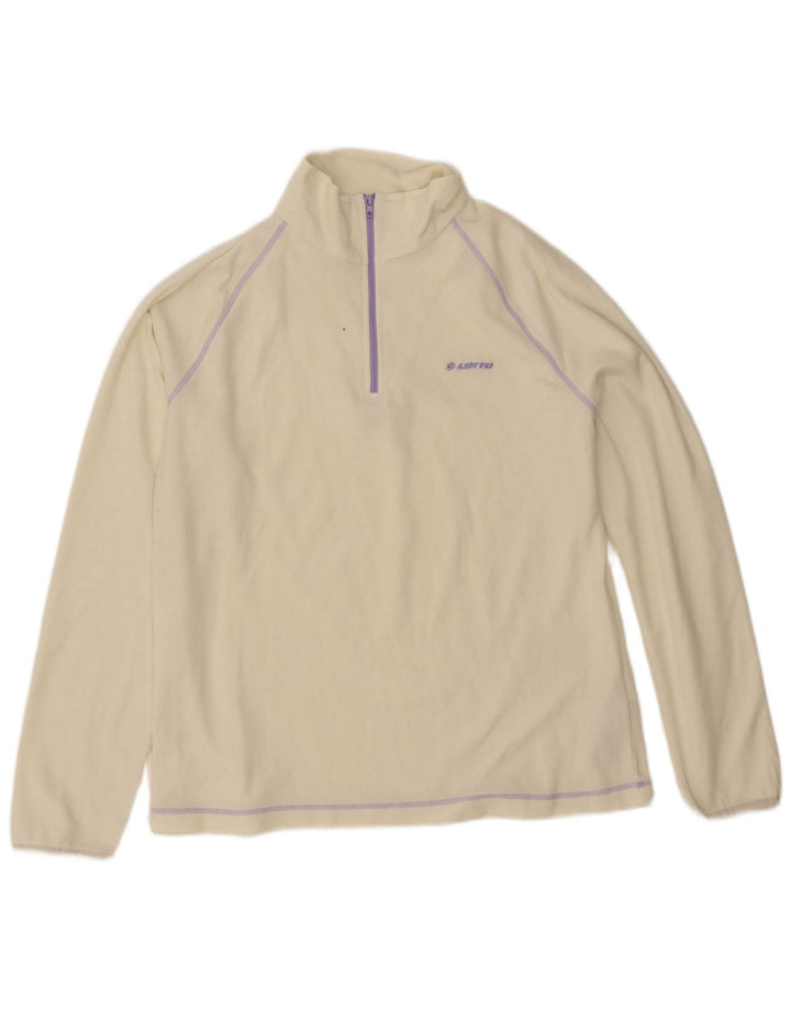 Pulover din lână Lotto pentru femei, cu fermoar și gât, UK 20 2XL, poliester galben