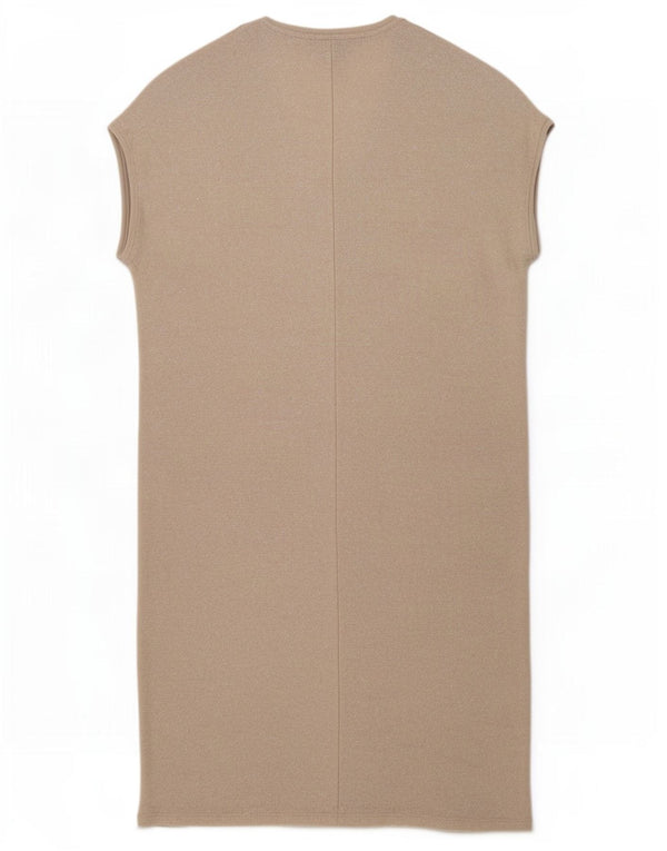 Rochie cu pulover supradimensionată fără mâneci Zara UK 12 Medium Bej Poliester