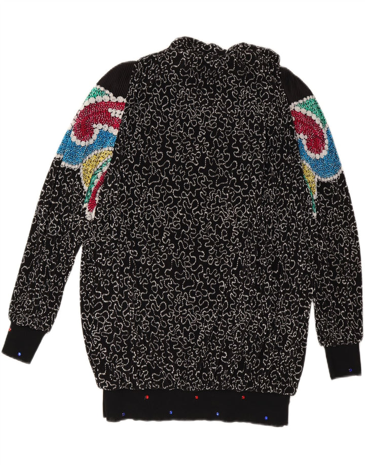 VIRGINIE Pulover supradimensionat cu decolteu în V pentru femei UK 18 XL Negru