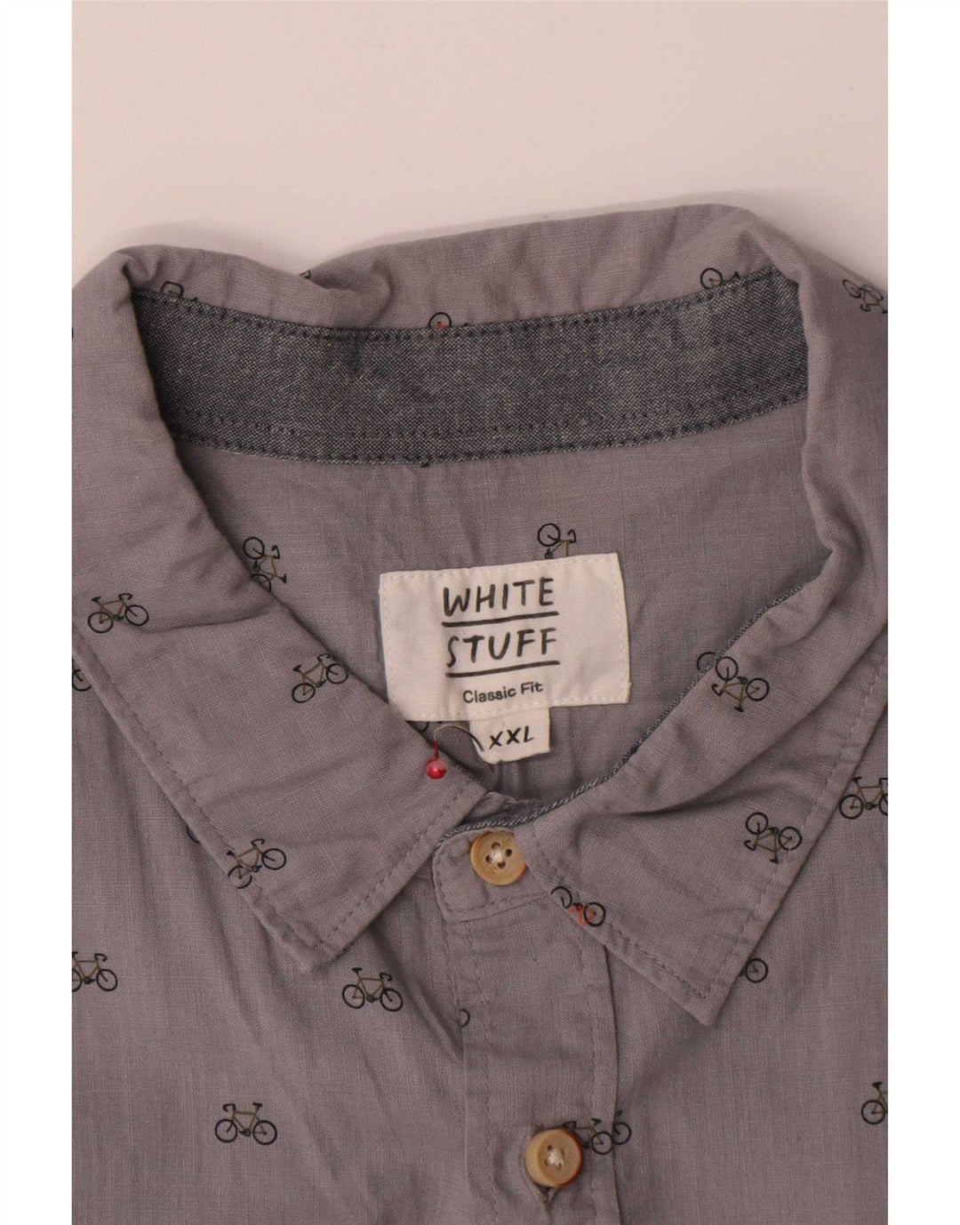Cămașă pentru bărbați White Stuff Classic Fit 2XL, bumbac cu pete gri