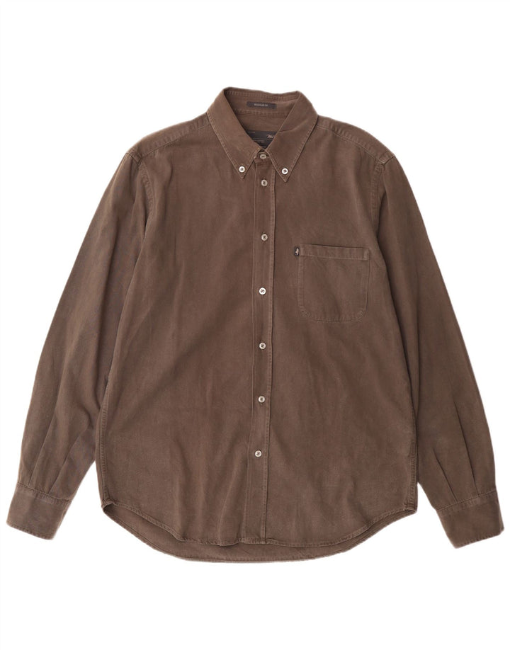 Cămașă Marlboro Classics pentru bărbați, XL, bumbac maro