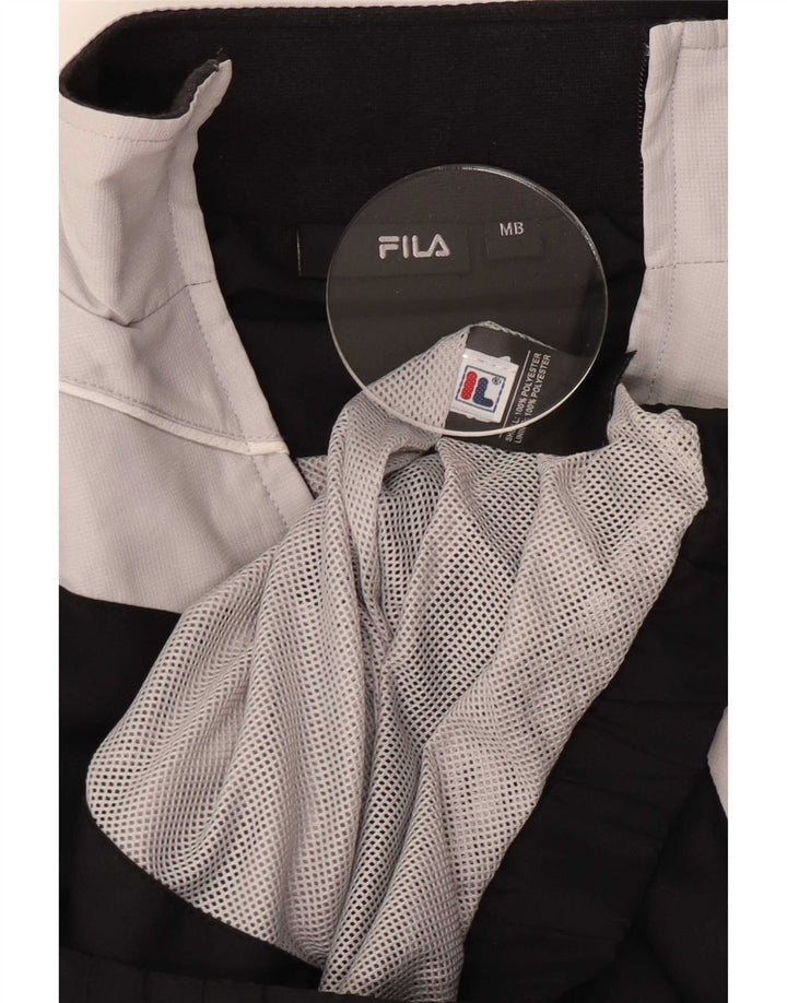 Jachetă de top pentru trening cu grafică Fila pentru băieți 11-12 ani, mediu negru, color block
