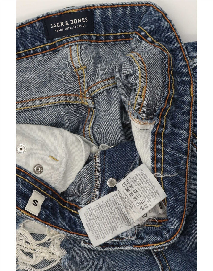Pantaloni scurți Jack & Jones pentru bărbați, distressed regular fit, din denim, mici W28, bumbac albastru