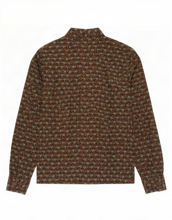 Cămașă vintage pentru femei UK 16 mare maro floral