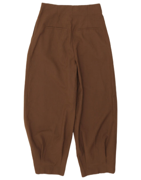 Pantaloni tăiați pentru femei cu talie înaltă Zara Mici L26 L25 Maro