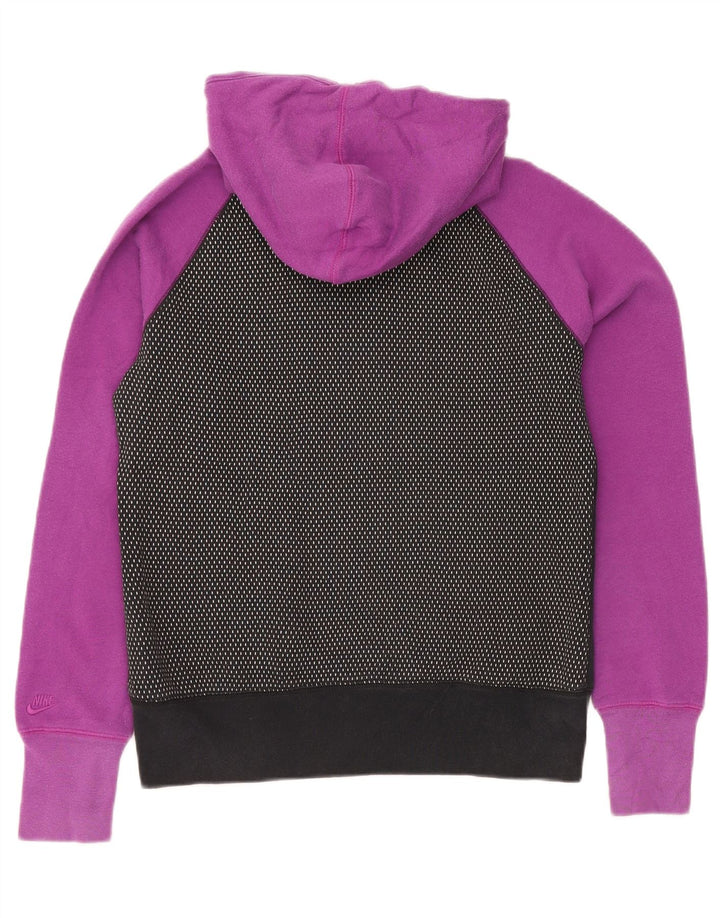 Pulover NIKE pentru damă, cu hanoră grafică, UK 14, mediu negru, bumbac color bloc