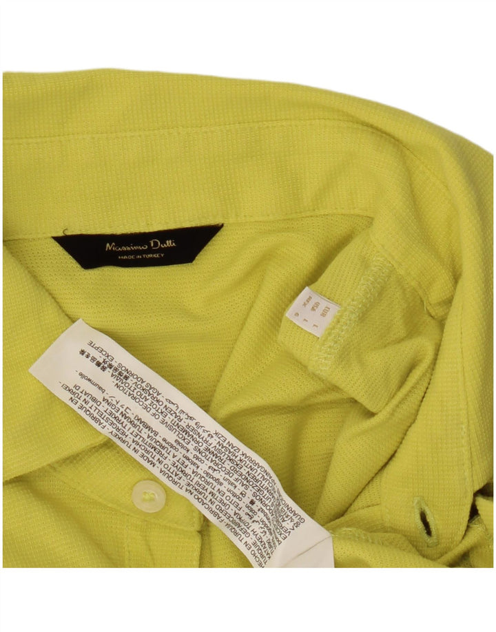 Tricou polo Massimo Dutti pentru bărbați, bumbac galben mare